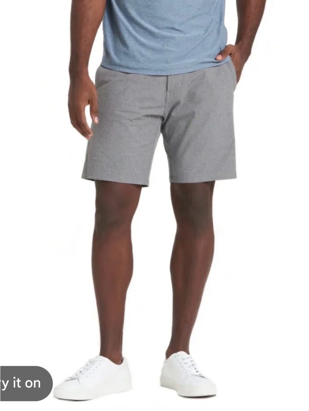 Vuori Aim Shorts Warm Gray Men’s Size 36 8” Inseam Stretch Performance